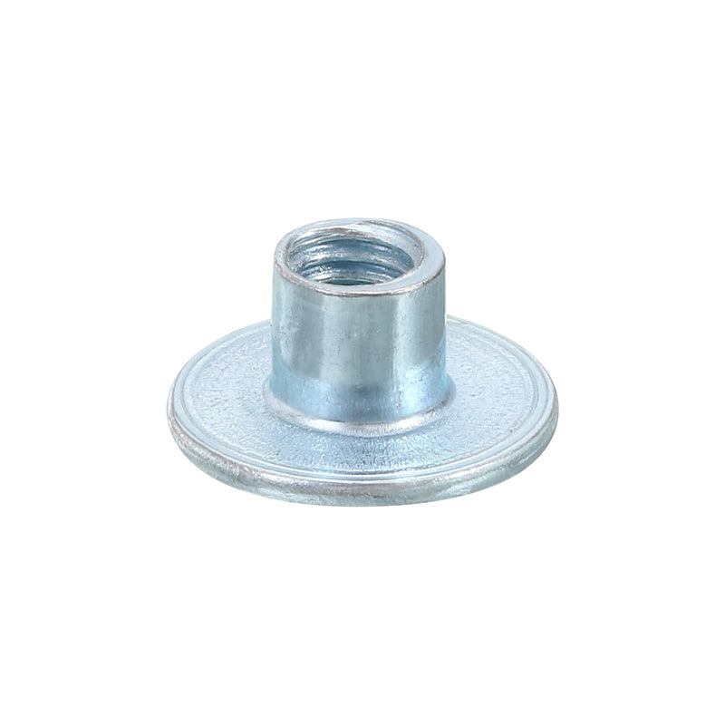 [Australia - AusPower] - uxcell M6 T-nuts, 12pcs Carbon Steel Tee Nut Round Base Weld Nuts 8mm Height Through Hole Flange Insert Female Thread Plate Nuts M6x8mm 