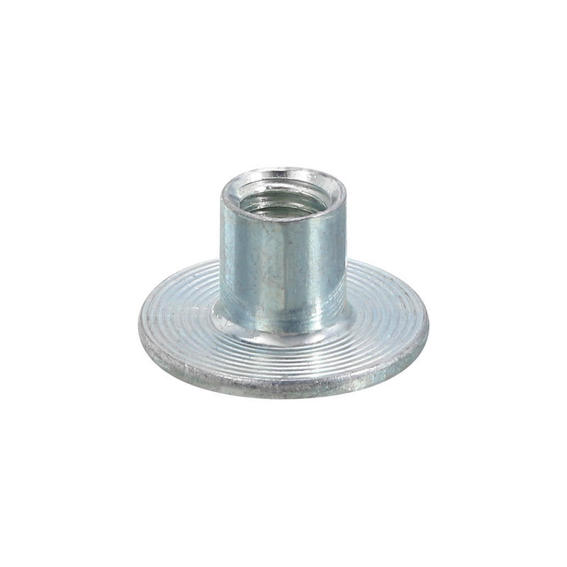 [Australia - AusPower] - uxcell M5 T-nuts, 24pcs Carbon Steel Tee Nut Round Base Weld Nuts 8mm Height Through Hole Flange Insert Female Thread Plate Nuts M5x8mm 