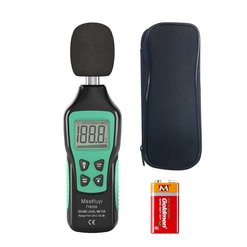[Australia - AusPower] - Decibel Meter, Digital Sound Level Meter 30-130 dB(A), Portable SPL Meter with Backlight LCD Display, Audio Noise Measure Device with MAX/MIN, Data Hold, Flashlight for Home Factory Office 