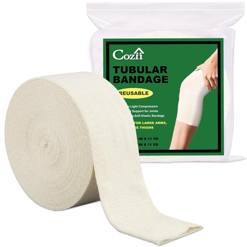 [Australia - AusPower] - Elastic Tubular Support Bandage, Stockinette Tubing for Arm, Legs, Knees, Compression Tube Bandage Roll for Tissue Support 4" x 11 yd (Size F) 