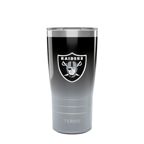 Tervis Traveler NFL Las Vegas Raiders - Ombre Triple Insulated Tumbler Travel Cup Keeps Drinks Cold & Hot, 20oz, Stainless Steel