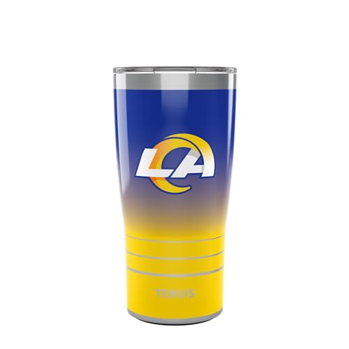 Tervis Traveler NFL Los Angeles Rams - Ombre Triple Insulated Tumbler Travel Cup Keeps Drinks Cold & Hot, 20oz, Stainless Steel Multicolor