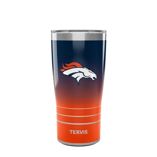 Tervis Traveler NFL Denver Broncos - Ombre Triple Insulated Tumbler Travel Cup Keeps Drinks Cold & Hot, 20oz, Stainless Steel Multicolor
