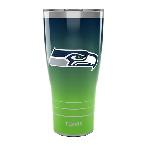 Tervis Traveler NFL Seattle Seahawks - Ombre Triple Insulated Tumbler Travel Cup Keeps Drinks Cold & Hot, 30oz, Stainless Steel Multicolor