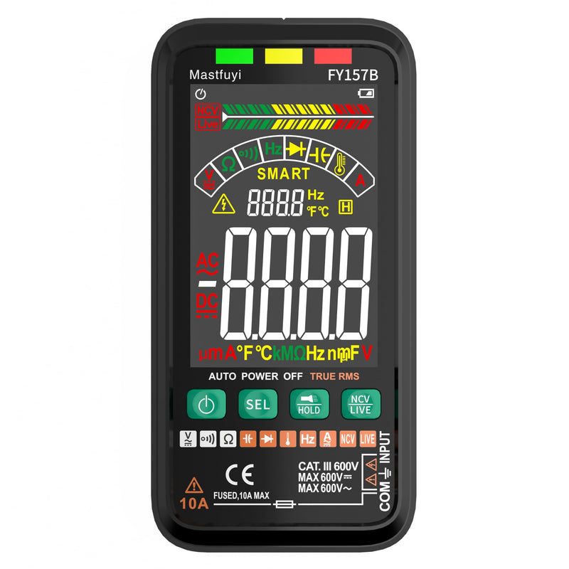 Multimeter 6000 Counts TRMS Digital Multimeter,Rechargeable Electrical Tester with Auto Ranging Digital Voltmeter,Measures Voltage Current Resistance Continuity Capacitance Temperature Frequency
