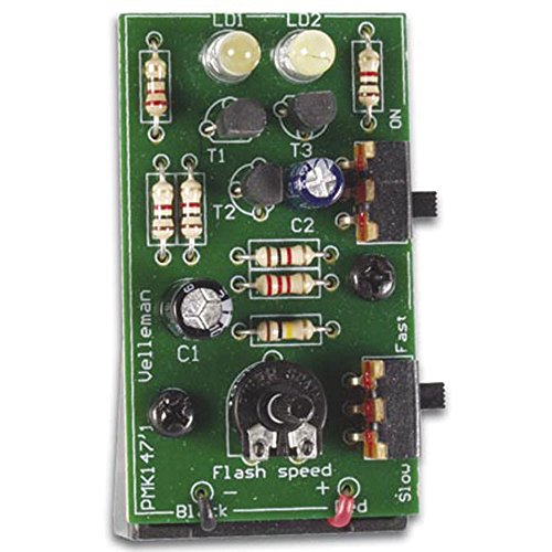 Velleman dual white LED stroboscope kit, compact electronic device with two bright LEDs