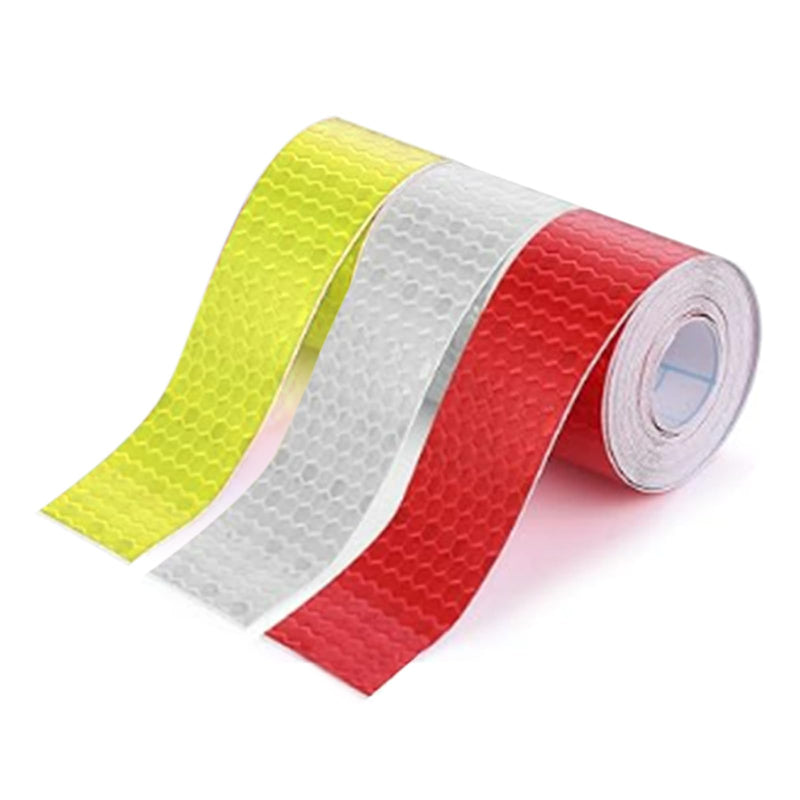 [Australia - AusPower] - 3 Rolls Reflective Tape Reflective Warning Tape Outdoor Waterproof Reflective Tape Nighttime Safety Stickers Trailer Reflective Tape Apparel (1 inch x 30 feet) (Three Colors) 3 