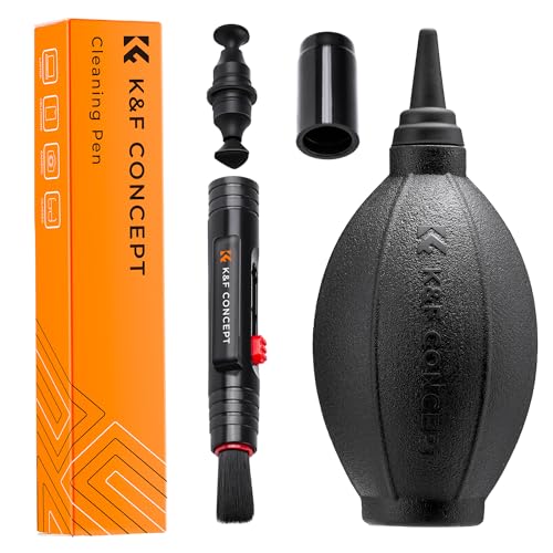 K&F Concept Lens Air Blower, Lens Cleaning Pen with Soft Brush, Double-Sided Carbon Head, Dust Blower for Camera Lens, Optical Lens, Glasses, Cosmos/Valve Index /PS4 PS5 VR Headset