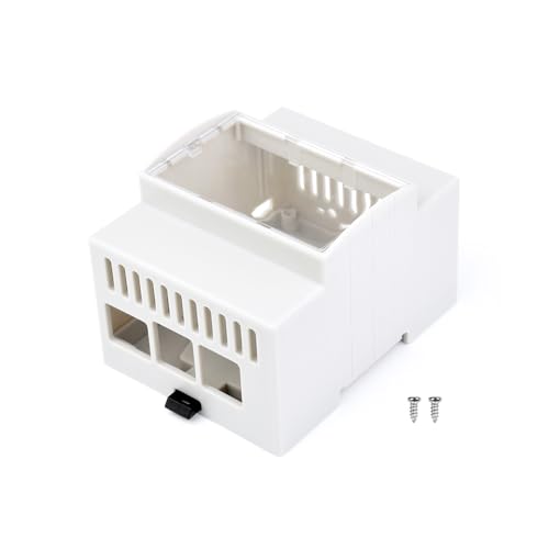 Waveshare Protective Case for Raspberry Pi 5 Housing on DIN Rail Modular Box ABS Case Large Inner Space Injection Modulating with Rail Mount Support