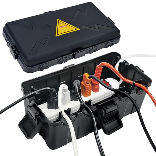 Outdoor Electric Box, IP54 Waterproof Outdoor Outlet Covers, Weatherproof Extension Cable Covers, Protect Socket, Socket, Timer, Plug, Holiday Light (27 x 14 x 11.5 cm), Black