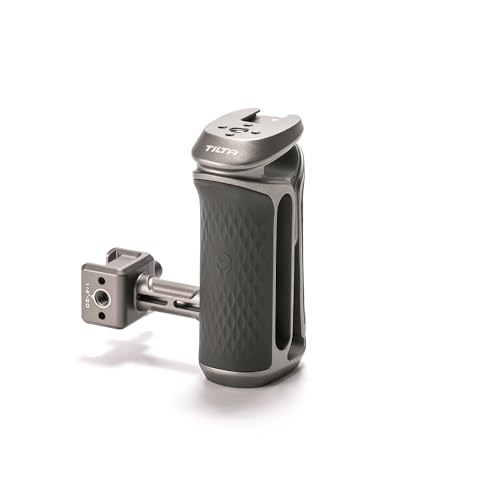 Tilta Xeno Side Handle for Filmmakers & Cameras - Titanium Gray | Secure Connection & Helps Prevent Rotation | Adjustable Height | Textured Silicone Grip | Convenient Assembly (NATO) NATO