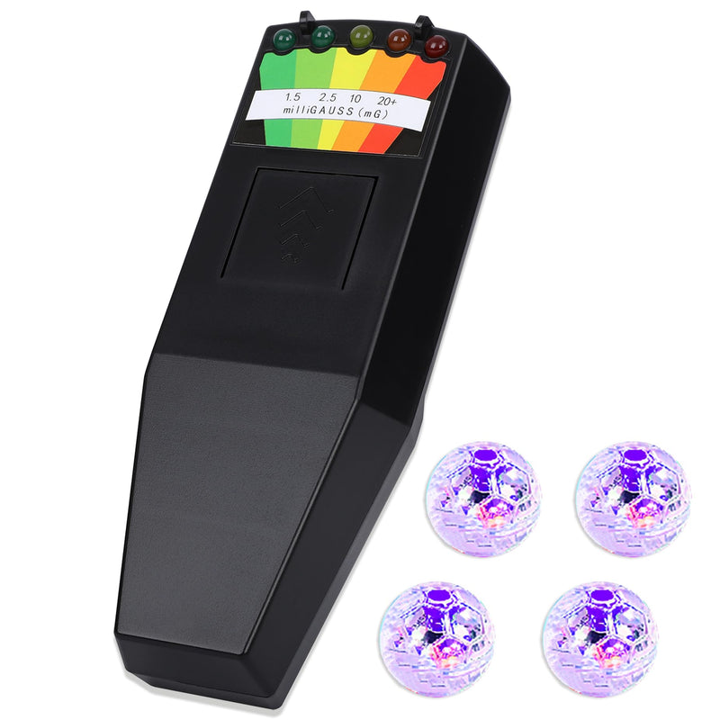 Ghost Hunting Equipment Kit, Include 1 pc Emf Meter and 4 pcs Motion Light up Cat Balls, Paranormal Equipment,Home and Office EMF Detection Emf Meter with ball