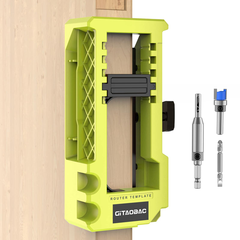[Australia - AusPower] - Green Door Hinge Jig, Door Hinge Router Template, Door Hinge Mortiser, Hinge Installation Kit Fits 3” to 5” Length and 1/4” or 5/8” Thickness.?Only Work on The Door not The jamb? 