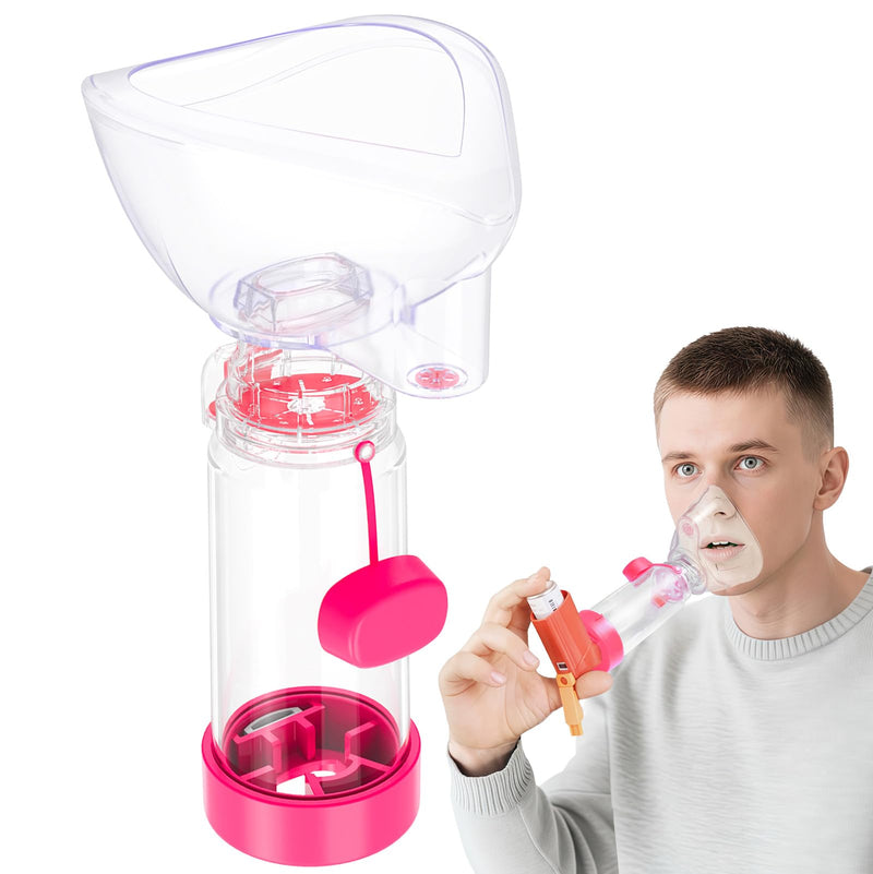 NESSI OTC Spacer Adult with Mask Spacer and Mouthpiece Spacer (Pink) Pink