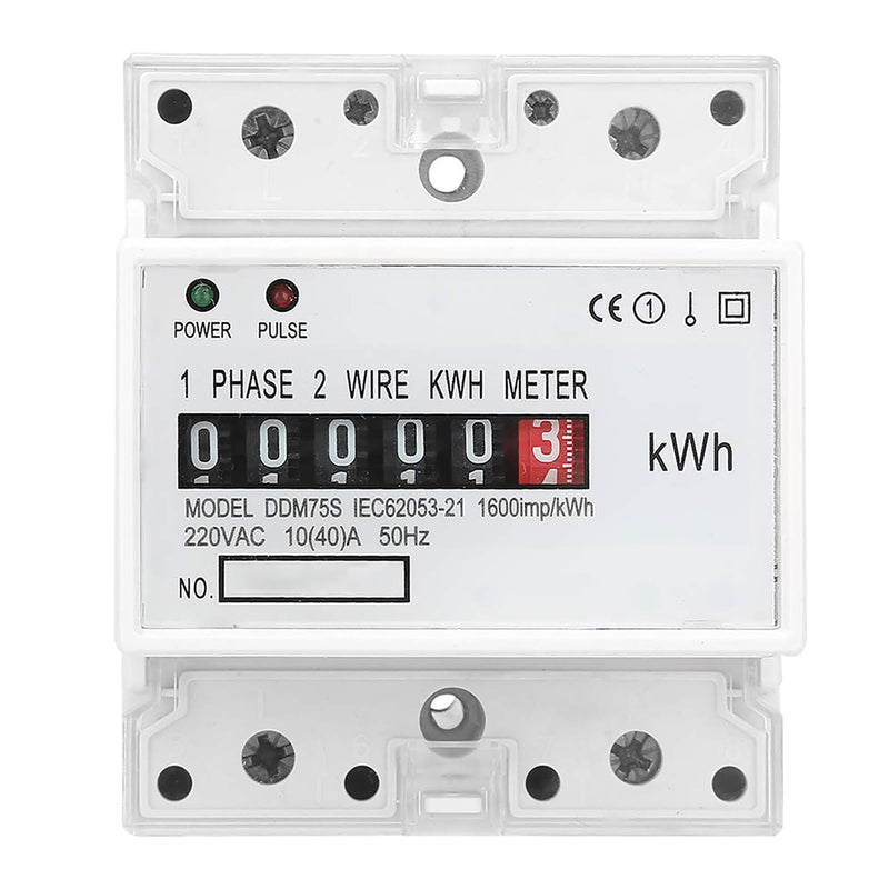 [Australia - AusPower] - Electric Meter, Single Phase 4P LED DIN-Rail Electricity Power Consumption Wattmeter Energy Meter DDM75S 10 to 40A Digital Display 