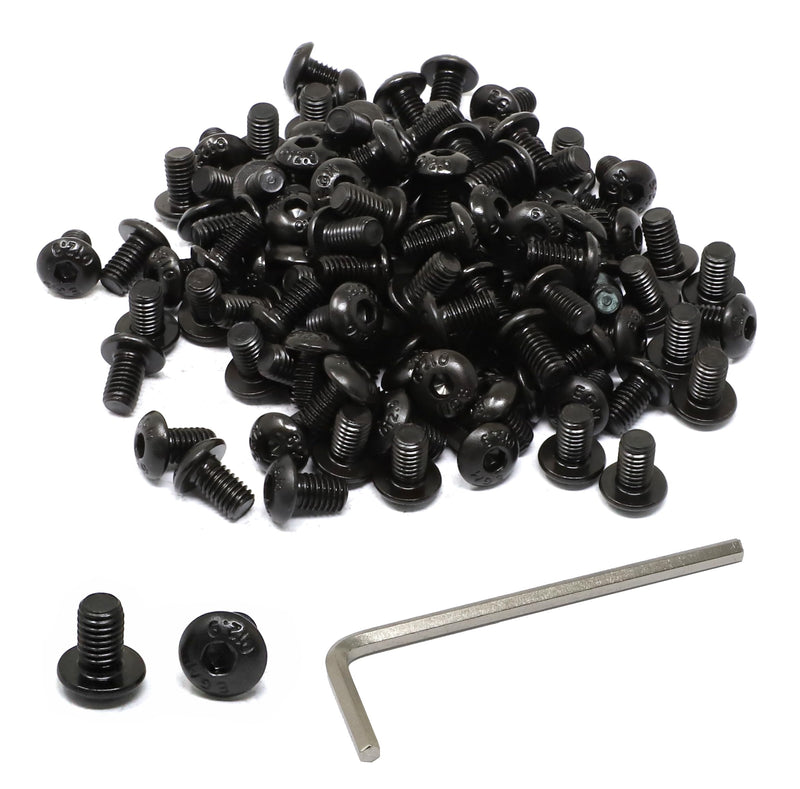 [Australia - AusPower] - iexcell 100 Pcs M5 x 8mm Thread Pitch 0.8 mm Alloy Steel 12.9 Grade Hex Socket Button Head Cap Screws Bolts Kit, Black Oxide Finish 