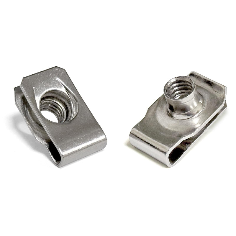 [Australia - AusPower] - 1/4"-20 U-Style Clip-On Nut, U-Type Stainless Steel 18-8 (304) Regular Extruded U-Nut, Pack of 20 1/4"-20 304 Stainless Steel 