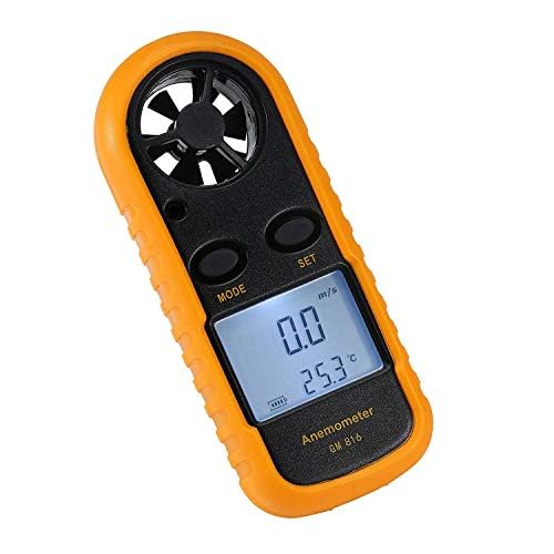 [Australia - AusPower] - Anemometer Handheld, Lightweight air Velocity Measurement Thermometer, Digital LCD Backlight Anemometer, Suitable for Weather, Windsurfing, Kite, Sailing, Surfing, Fishing 
