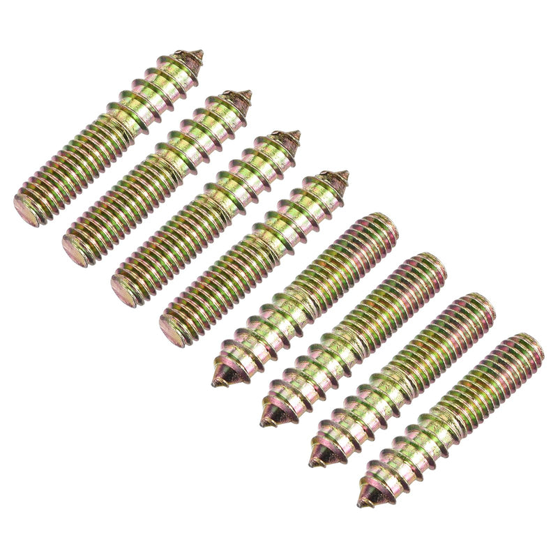 [Australia - AusPower] - uxcell 3/8-16x2 Hanger Bolts, 8pcs Double Ended Screws Wood Dowel Screws for Furniture 3/8-16x2" 8 