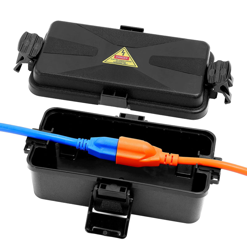 [Australia - AusPower] - Outdoor Electrical Box Waterproof IP54-rated Outdoor Outlet Box Black Outdoor Extension Cord Cover Box (7.6 x 3.9 x3.3 inch) Wall-Hangable Waterproof Box for Protect Outlet (1 PCS Black) 1 PCS Black 