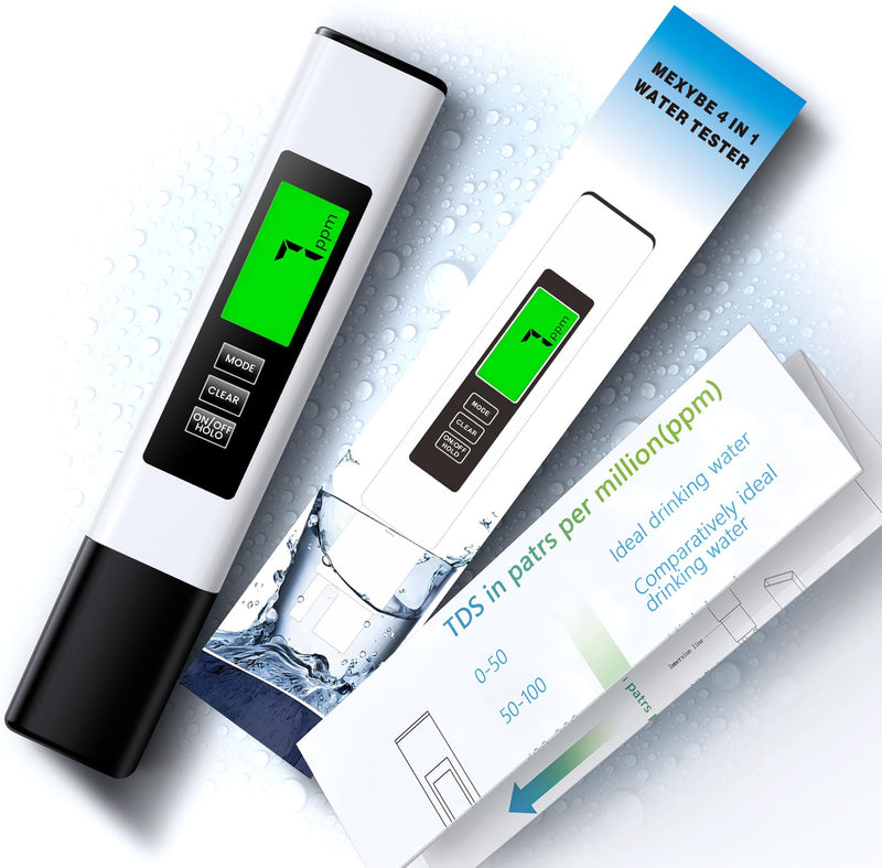 [Australia - AusPower] - 2024 All-New 4 in 1 Tds Meter Digital Water Tester - Accurate and Reliable Turbidity Meters Testing TDS EC & Temp(°C,°F) - 0-9990ppm - Professional Testing for Drinking Water, RO/DI System, etc. White 