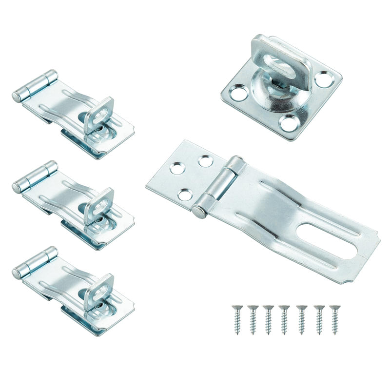[Australia - AusPower] - 3-1/2" Swivel Staple Safety Hasps, Gate Door Hasp Latch with Twist Knob, HOME MASTER HARDWARE Padlock Clasp Lock Hasp Fence, Gate, Cabine, 4 Pack 