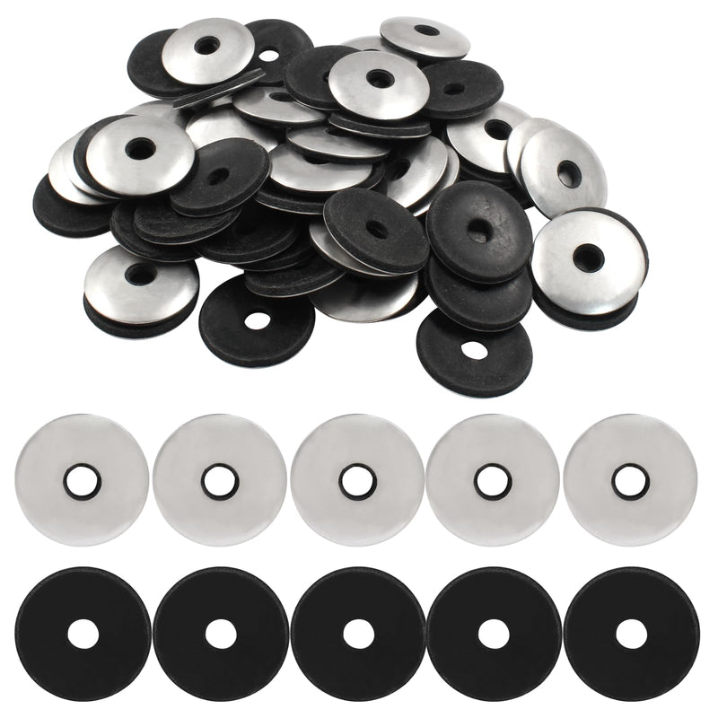 [Australia - AusPower] - 120 Pcs 1/4'' x 1" Neoprene Washers, Stainless Steel Neoprene EPDM Bonded Sealing Washers Rubber Washers Gasket Assortment Kit for Screws(M6.3 x 25mm) 120 1/4" x 1" 