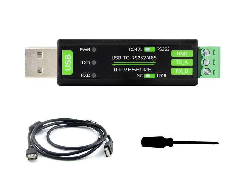 [Australia - AusPower] - Waveshare USB to RS232/485 Serial Converter, Onboard Original FT232RNL Chip, Features More Stable Transmission, Suitable for Multiple Devices, Compatible with Mac/Linux/Android/Win11/10/8.1/8/7, etc 
