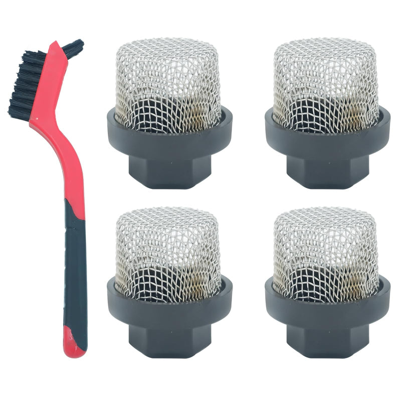[Australia - AusPower] - 4 Pcs Stainless Steel Strainer ¾ Inch -14, Aerator Screen Strainer Stainless Mesh Compatible with Livewell Pump Garden Washers Water Filter Sprayer Garden Hose Suction Line (with Cleaning Brush) 