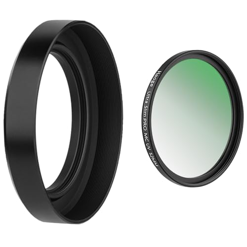 Haoge LH-N52+UV-52 Metal Round Lens Hood + 52mm UV Filter Kit for Nikon NIKKOR Z 40mm f/2, Z 28mm f/2.8, Z 28mm f/2.8 (SE) Lens,Screw Hood,Compatible with 52mm UV Filters