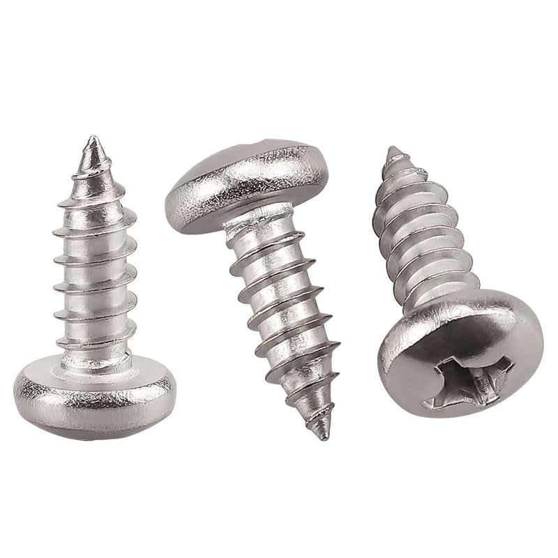 [Australia - AusPower] - #6 x 1/4" (100 Pack) Stainless Steel Phillips Pan Head Wood Screws, Stainless Steel 304 (18-8), Pan Head Sheet Metal Screws Self Tapping for Wood #6 x 1/4" 100 