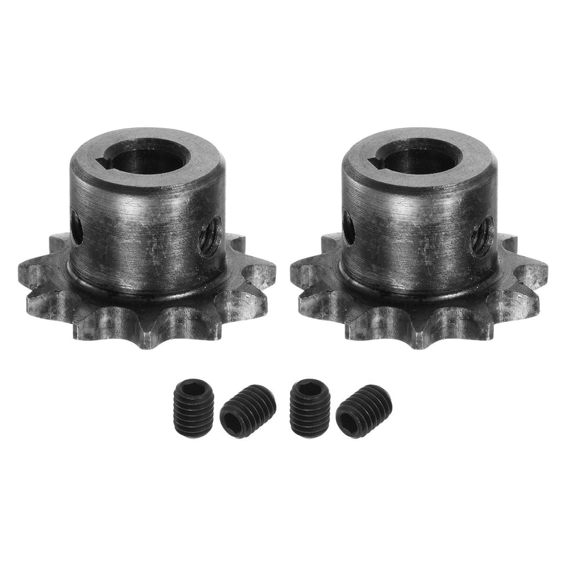 [Australia - AusPower] - uxcell 2pcs ISO/DIN 06B-1 Roller Chain Sprocket B Type 10mm Bore, 3/8" Pitch, A3-Steel Single Strand Roller Sprocket Hardened 11 Tooth 