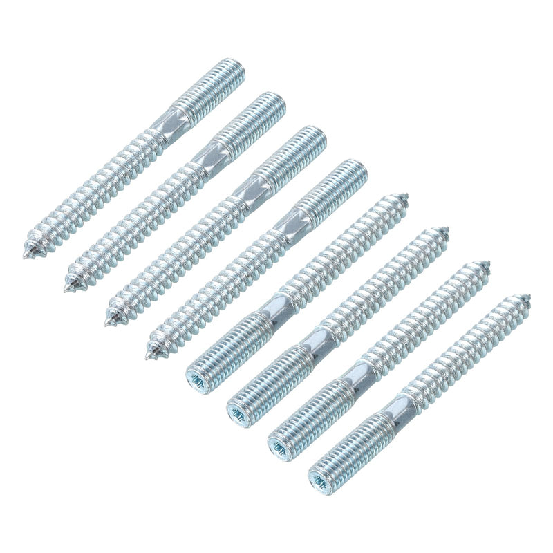 uxcell M10 Hanger Bolts Length 4"(100mm) Double Headed Bolts Self-Tapping Screw 10mm Wood Joint Furniture Legs 24pcs M10x100mm 24