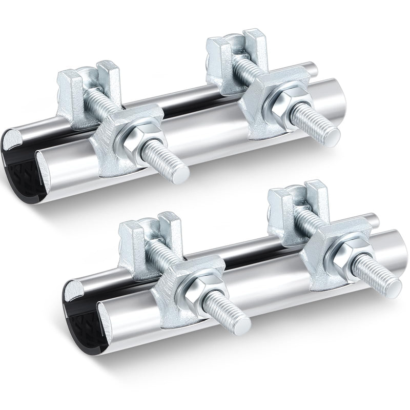 Hicarer 2 Pcs 1/2 Inch Pipe Repair Clamp with Single Bolt Stainless Steel Clamps Copper Pipe Repair Kit(Stylish,6 Inches Length) Stylish 6 Inches Length