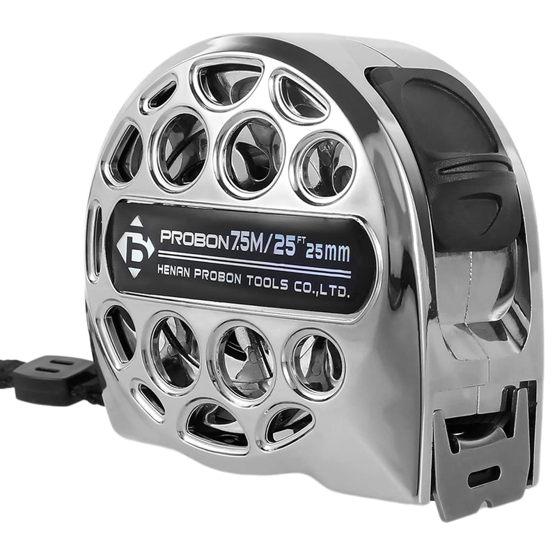 Retractable Stainless Steel Tape Measure, 25FT, Dual Sided, Waterproof, Rustproof, Hollow Design