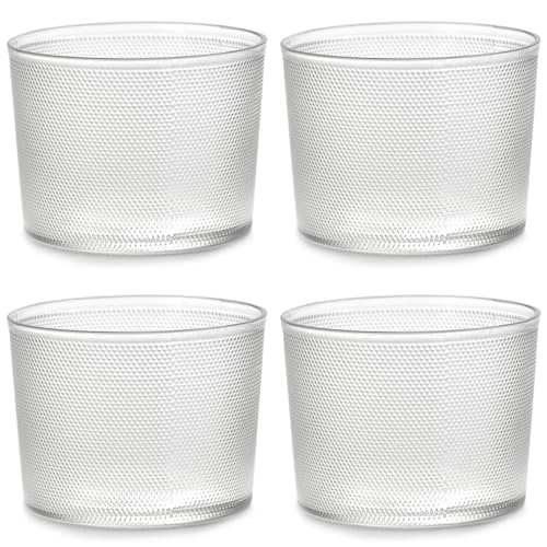 Serax Small Drinking Glasses Set of 4 | La Nouvelle Table glassware by Merci | Ribbed Clear Water Glass Cups without Lids | Home Essentials, Kitchen Set | Suitable for Beer, Juice | Coffee Accessories Small Glasses