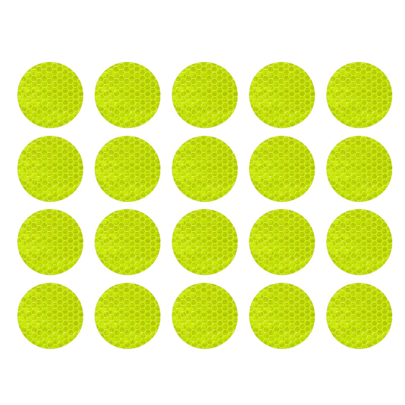 20 Pcs Reflective Stickers, 1.97" OD Round Shape Safety Tape Reflector Universal for Cars Trucks Trailers Waterproof PET Fluorescent Yellow Green