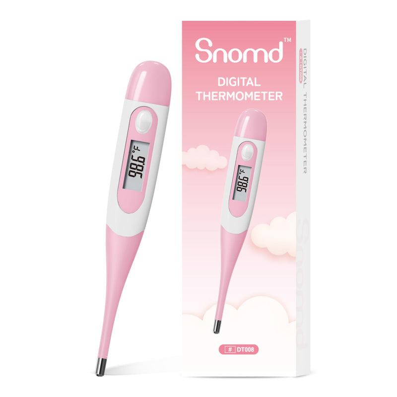 [Australia - AusPower] - Clinical Digital Thermometer for Adults and Babies, Oral Armpit and Rectal Temperature Thermometer for Fever with Alarm, Flexible Tip DT008 