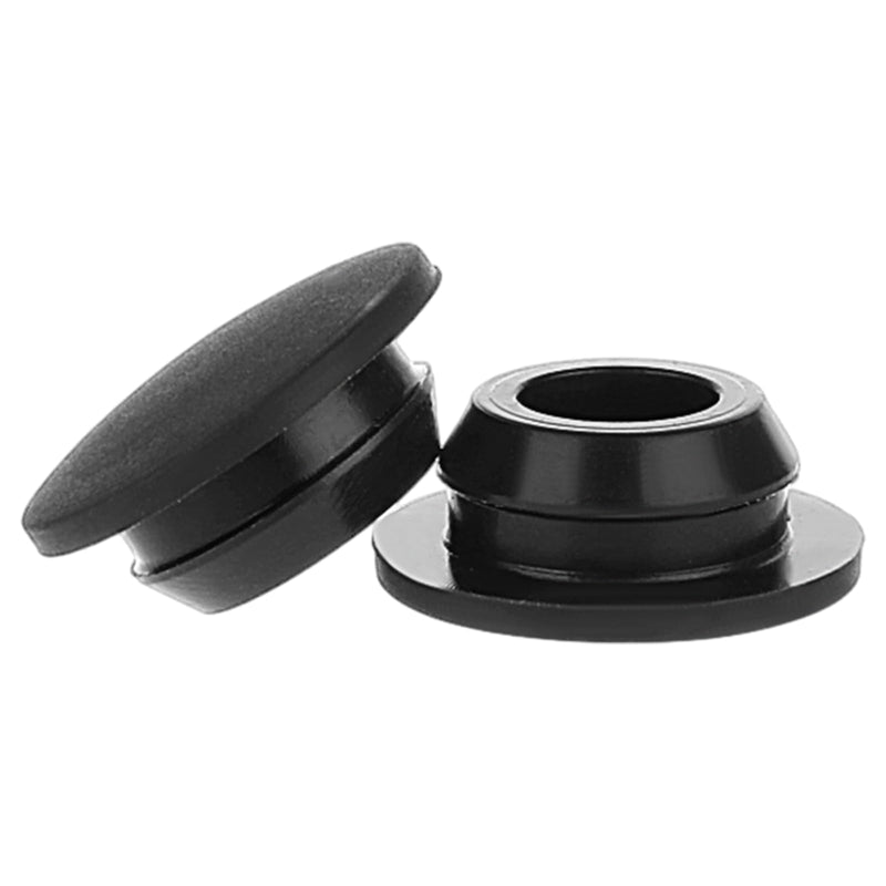 [Australia - AusPower] - 5 Pcs Black 10mm Diameter Rubber Hole Plug Silicone Round Snap in Type Locking Furniture Hole Plug Protective Cover Cap Rubber Plugs for Holes, Powder Coating 