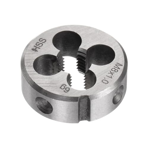 QUARKZMAN Round Die Metric M8 x 1 Thread (Right) High Speed Steel (HSS) Die Repair Tool