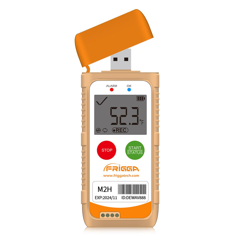 [Australia - AusPower] - Frigga M2H Reusable Temperature Humidity Data Logger Multi-Use USB Digital Temperature Recorder 14400 Points High Accuracy Refrigerator Thermometer Logger PDF CSV Report 