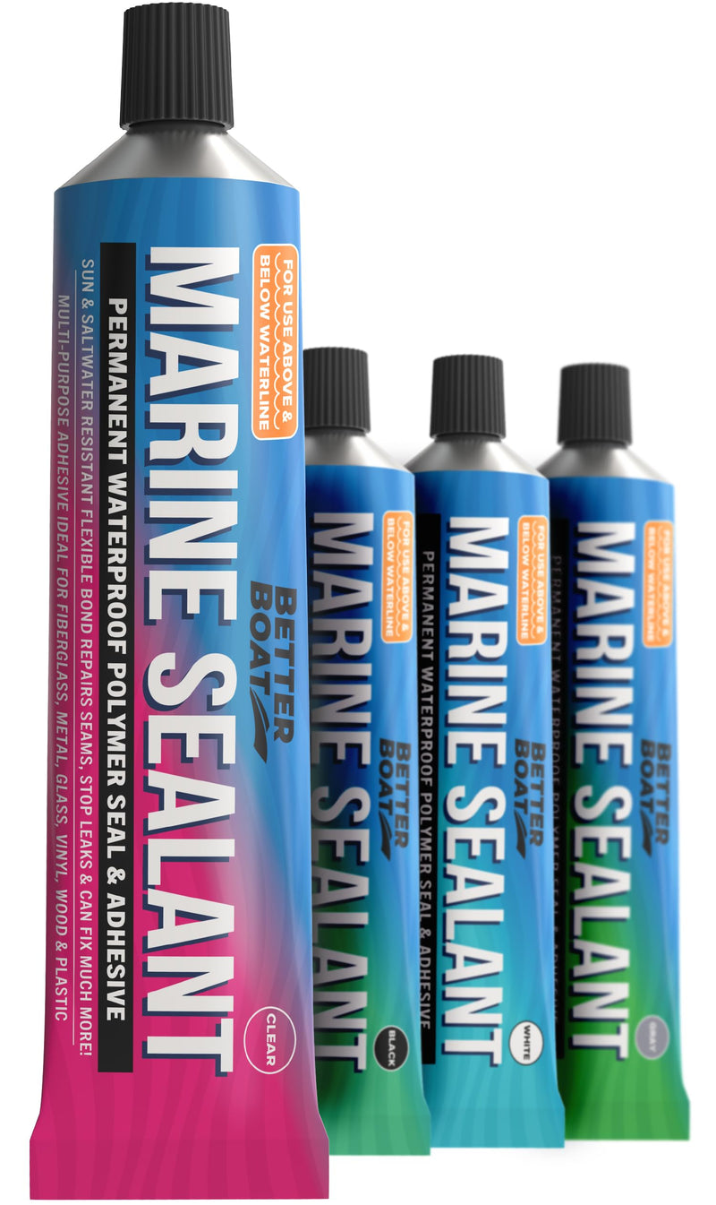 [Australia - AusPower] - Marine Sealant and Adhesive, Waterproof Marine Grade Caulk, High-Temperature Water Sealant for Boat, Auto, and RV, Silicone-Free, Clear, 1 Tube, 3 Oz 
