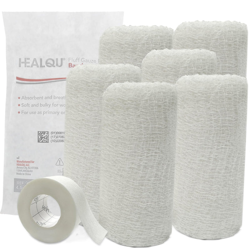 [Australia - AusPower] - Kerlix Gauze Bandage Rolls - 4 1/2 in x 4.1 Yds, 6 Ply - 6 Single Sterile Pocuhes- Extra Absorbency - Latex Free, Hospital Grade Cotton Fluff Bandage Wrap Krinkle Style - for Wound Care & First Aid 