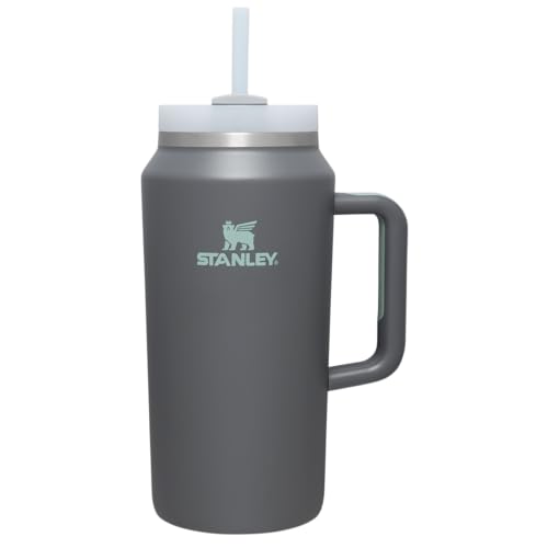 STANLEY Quencher H2.0 FlowState Stainless Steel Vacuum Insulated Tumbler with Lid and Straw for Water, Iced Tea or Coffee (Charcoal, 64 oz) Charcoal 64 Ounce