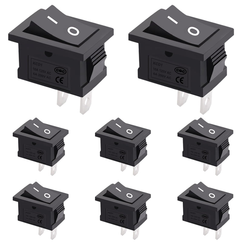 [Australia - AusPower] - TWTADE 8Pcs 12V Rocker Switch On/Off 2 Pin 2 Position SPST Car Auto Boat Rocker Toggle Switch AC 6A/250V 10A/125V KCD1-1-101 