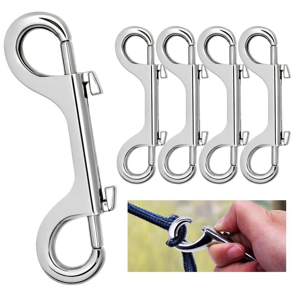 10PCS 3.8 Inch Double Ended Bolt Snaps Hooks Zinc Alloy Heavy Duty Snap Hook Clasps Double Ended Trigger Snap Hooks for Key Chain Small Cage(10, 3.8 Inch) 10