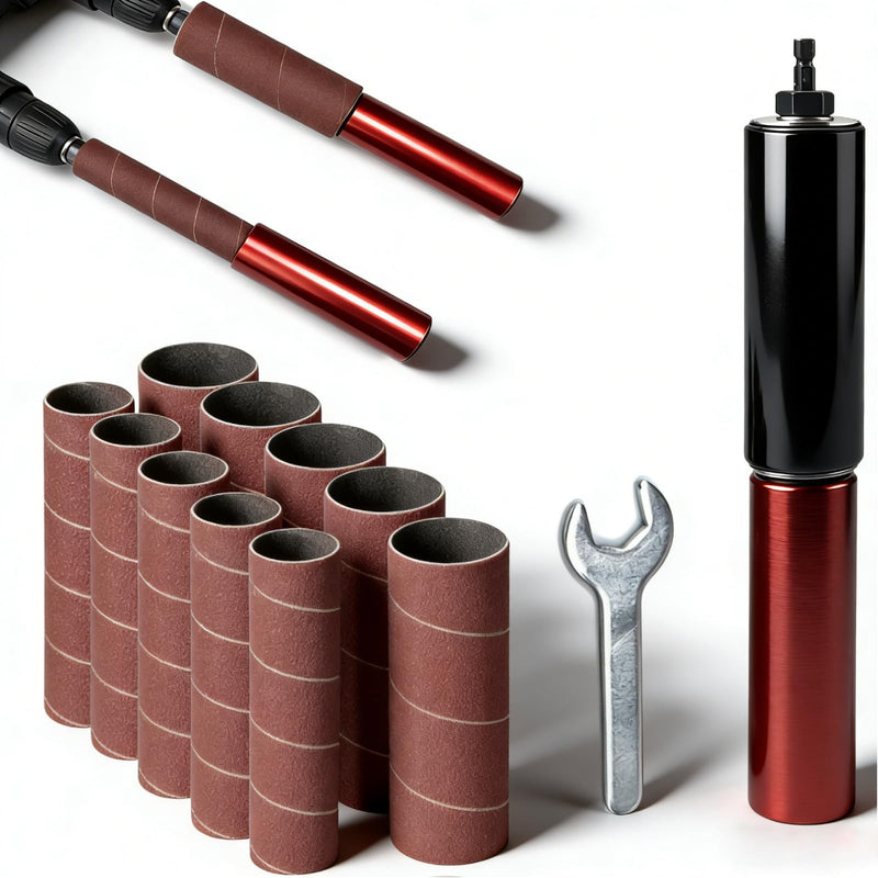Spindle Sander Adapter, Handheld Rubber Sanding Drum Set for Drills, Spindle Sander Adapter Sanding Rollers, Drill Bit, Grinding Arbor, Spindle Sander Adaptor with 10 Sandpaper Sleeves