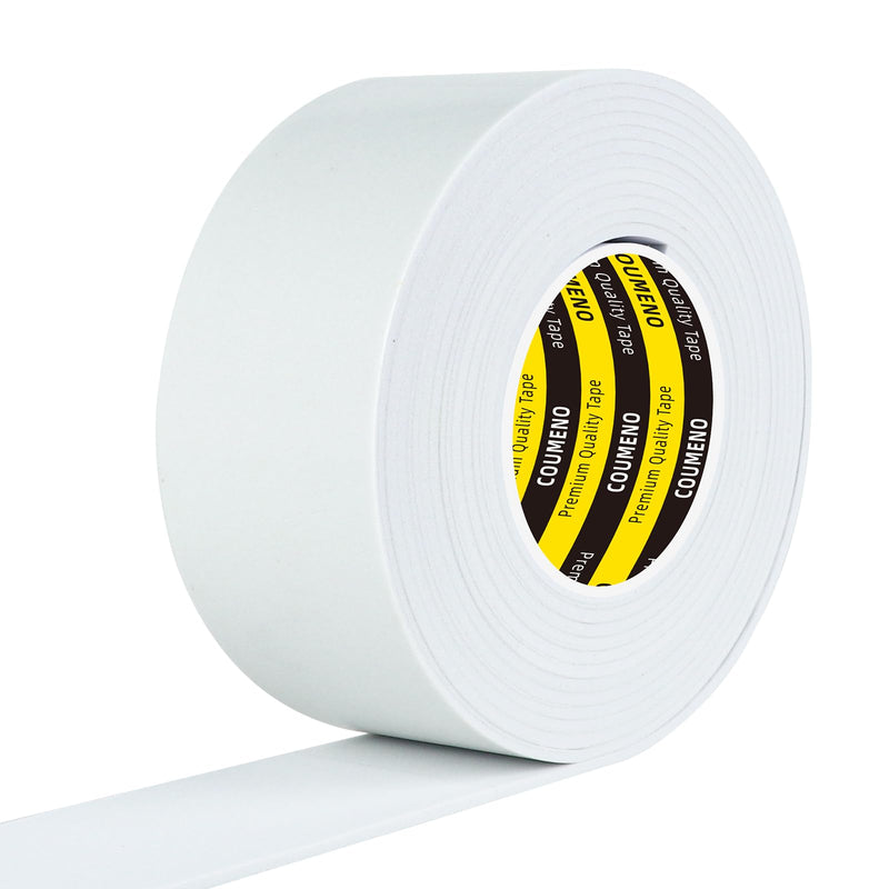 Single-Sided Adhesive EVA Foam Tape 2in x 9.84FT,White Foam Weather Stripping,Door Seal & Window Insulation Tape,Waterproof Sound Proof Seal Strip for Doors,Windows,Garage Door & Gap Sealing
