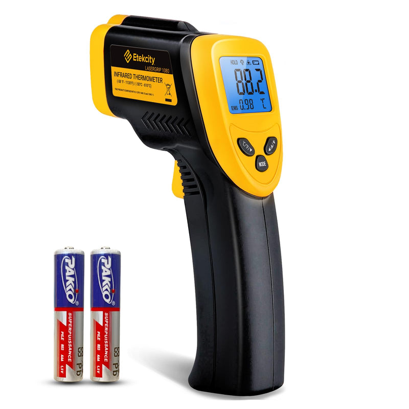 Etekcity Infrared Thermometer -50 ~ +610 °C, IR Pyrometer Temperature Meter | Digital IR Pyrometer Temperature Meter, LCD Lighting (Not for People) for Cooking/Pizza Oven/Freezer/Industry -50 ~ +610°C