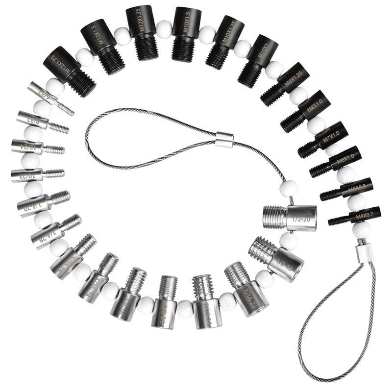 [Australia - AusPower] - Nut and Bolt Thread Checker 26 Male/Female Thread Gauges (14 SAE/Inch & 12 Metric) Nut and Bolt Thread Size Checker Thread Identifier Gauges for Quickly Identify and Verify 26 Gauges - 12 Metric & 14 Inch 